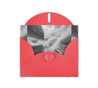 YYHWHJDE Red Greeting Card Buildings In The Clouds Pattern Perfect for Valentine's Day, Wedding Anniversary & Party Invitations