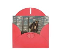 YYHWHJDE Red Greeting Card Camel on the bridge Pattern Perfect for Valentine's Day, Wedding Anniversary & Party Invitations
