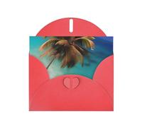 YYHWHJDE Red Greeting Card Caribbean Islands Prints for Christmas, Children's Birthday, Valentine's Day, and Party Invitation