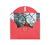 YYHWHJDE Red Greeting Card Ceramic Glaze Cracks Pattern Perfect for Valentine's Day, Wedding Anniversary & Party Invitations