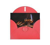YYHWHJDE Red Greeting Card cigar and whiskey Prints for Christmas, Children's Birthday, Valentine's Day, and Party Invitation