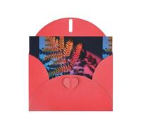 YYHWHJDE Red Greeting Card Colorful Tree Shadows Pattern Perfect for Valentine's Day, Wedding Anniversary & Party Invitations