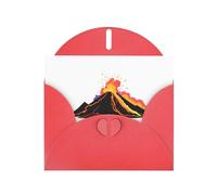 YYHWHJDE Red Greeting Card Colorful volcano Pattern for Festive Birthday Party Invitation
