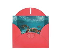 YYHWHJDE Red Greeting Card Crabs At The Bottom Of The Sea Pattern Perfect for Valentine's Day, Wedding Anniversary & Party Invitations