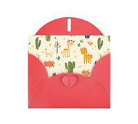 YYHWHJDE Red Greeting Card Desert Creatures Pattern Perfect for Valentine's Day, Wedding Anniversary & Party Invitations