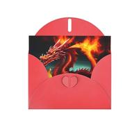 YYHWHJDE Red Greeting Card Dragon King in Fire Prints for Christmas, Children's Birthday, Valentine's Day, and Party Invitation