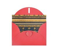 YYHWHJDE Red Greeting Card Egyptian Pharaonic Frescoes Prints for Christmas, Children's Birthday, Valentine's Day, and Party Invitation