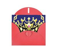 YYHWHJDE Red Greeting Card Fantasy Tiara Prints for Christmas, Children's Birthday, Valentine's Day, and Party Invitation