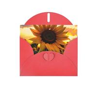 YYHWHJDE Red Greeting Card Farm Sunflower Picture for Festive Birthday Party Invitation