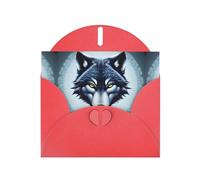 YYHWHJDE Red Greeting Card Fierce wolf head Prints for Christmas, Children's Birthday, Valentine's Day, and Party Invitation