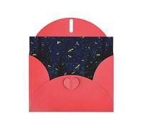 YYHWHJDE Red Greeting Card Fireflies on the stars Pattern Perfect for Valentine's Day, Wedding Anniversary & Party Invitations