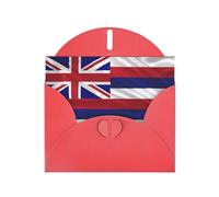 YYHWHJDE Red Greeting Card Flag of Hawaii American Pattern Perfect for Valentine's Day, Wedding Anniversary & Party Invitations