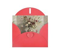 YYHWHJDE Red Greeting Card Flowers In Ceramic Bottles Pattern Perfect for Valentine's Day, Wedding Anniversary & Party Invitations