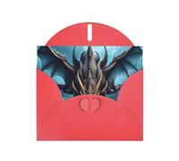 YYHWHJDE Red Greeting Card Flying Dragon Prints for Christmas, Children's Birthday, Valentine's Day, and Party Invitation