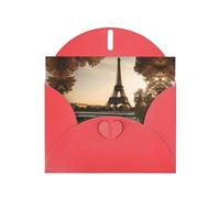 YYHWHJDE Red Greeting Card French Paris Tour Eiffel Tower Pattern for Festive Birthday Party Invitation