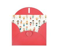 YYHWHJDE Red Greeting Card Friends Dancing Happily Pattern Perfect for Valentine's Day, Wedding Anniversary & Party Invitations