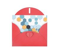 YYHWHJDE Red Greeting Card Geometric honeycomb pattern Pattern for Festive Birthday Party Invitation