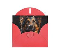 YYHWHJDE Red Greeting Card German Shepherd Prints for Christmas, Children's Birthday, Valentine's Day, and Party Invitation