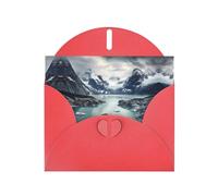 YYHWHJDE Red Greeting Card Glacier Fjord, Alaska Pattern for Festive Birthday Party Invitation