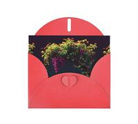 YYHWHJDE Red Greeting Card Grape vines on the cliff Pattern for Christmas, Children's Birthday, Valentine's Day, and Party Invitation