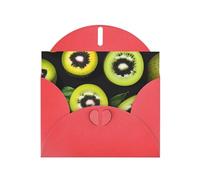 YYHWHJDE Red Greeting Card Green kiwi Prints for Christmas, Children's Birthday, Valentine's Day, and Party Invitation