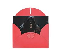 YYHWHJDE Red Greeting Card Grim-Reaper Pattern for Festive Birthday Party Invitation