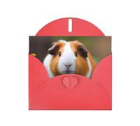 YYHWHJDE Red Greeting Card Guinea Pigs Pattern for Christmas, Children's Birthday, Valentine's Day, and Party Invitation