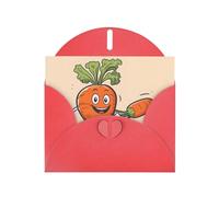 YYHWHJDE Red Greeting Card Happy carrot Pattern for Festive Birthday Party Invitation