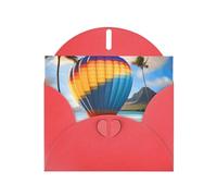 YYHWHJDE Red Greeting Card Hawaii Hot Air Balloon Prints for Christmas, Children's Birthday, Valentine's Day, and Party Invitation