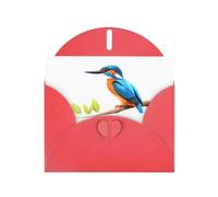 YYHWHJDE Red Greeting Card Kingfisher on the branch Pattern for Festive Birthday Party Invitation