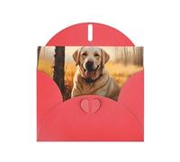 YYHWHJDE Red Greeting Card Labrador Retriever Dog Pattern for Festive Birthday Party Invitation