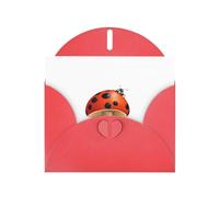 YYHWHJDE Red Greeting Card Ladybug On Mushroom Picture for Festive Birthday Party Invitation
