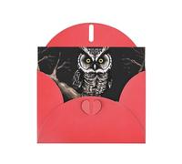 YYHWHJDE Red Greeting Card Late Night Owl Prints for Christmas, Children's Birthday, Valentine's Day, and Party Invitation