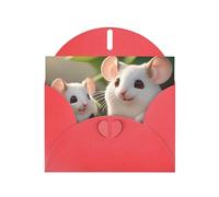 YYHWHJDE Red Greeting Card Mother and child rats Prints for Christmas, Children's Birthday, Valentine's Day, and Party Invitation