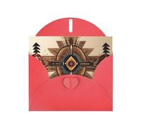 YYHWHJDE Red Greeting Card Native American Painting Prints for Christmas, Children's Birthday, Valentine's Day, and Party Invitation