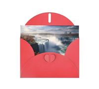 YYHWHJDE Red Greeting Card Niagara Falls Pattern for Christmas, Children's Birthday, Valentine's Day, and Party Invitation