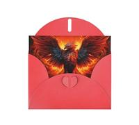 YYHWHJDE Red Greeting Card Orange Red Phoenix Prints for Christmas, Children's Birthday, Valentine's Day, and Party Invitation