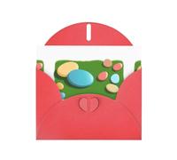 YYHWHJDE Red Greeting Card Pebbles On The Grassland Picture for Festive Birthday Party Invitation