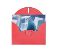 YYHWHJDE Red Greeting Card Penguins On The Iceberg Pattern for Festive Birthday Party Invitation