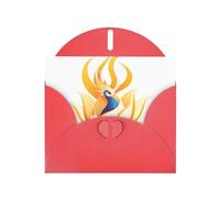 YYHWHJDE Red Greeting Card Phoenix on the lotus Pattern for Christmas, Children's Birthday, Valentine's Day, and Party Invitation