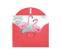YYHWHJDE Red Greeting Card Pink Flamingo Prints for Christmas, Children's Birthday, Valentine's Day, and Party Invitation