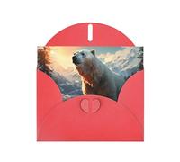 YYHWHJDE Red Greeting Card Polar bear in winter Prints for Christmas, Children's Birthday, Valentine's Day, and Party Invitation