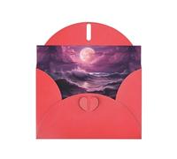 YYHWHJDE Red Greeting Card Purple Tide Pattern Perfect for Valentine's Day, Wedding Anniversary & Party Invitations