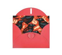 YYHWHJDE Red Greeting Card ravens Pattern Perfect for Valentine's Day, Wedding Anniversary & Party Invitations