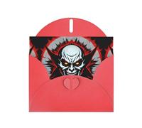 YYHWHJDE Red Greeting Card Red and Black Evil Ghost Pattern for Festive Birthday Party Invitation