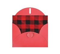 YYHWHJDE Red Greeting Card red black buffalo check plaid pattern Pattern for Festive Birthday Party Invitation