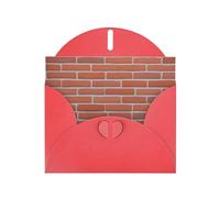 YYHWHJDE Red Greeting Card Red Brick Wall Texture Prints for Christmas, Children's Birthday, Valentine's Day, and Party Invitation