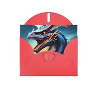 YYHWHJDE Red Greeting Card Roaring Dragon Prints for Christmas, Children's Birthday, Valentine's Day, and Party Invitation