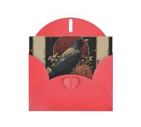 YYHWHJDE Red Greeting Card Rose Crow Pattern Perfect for Valentine's Day, Wedding Anniversary & Party Invitations