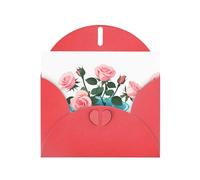 YYHWHJDE Red Greeting Card Roses blooming in water Pattern for Christmas, Children's Birthday, Valentine's Day, and Party Invitation